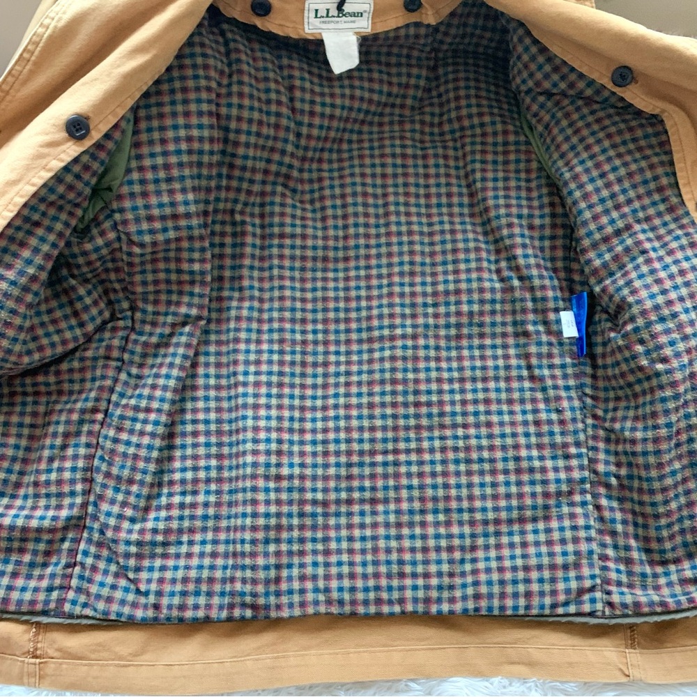 Vintage LL Bean Field Coat Barn Jacket & Primaloft Liner Tan Brown USA - Picture 7 of 16